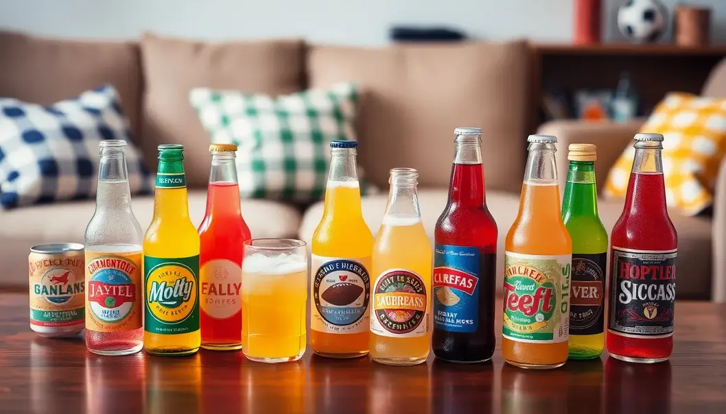 A lineup of craft sodas perfect for sports gatherings.