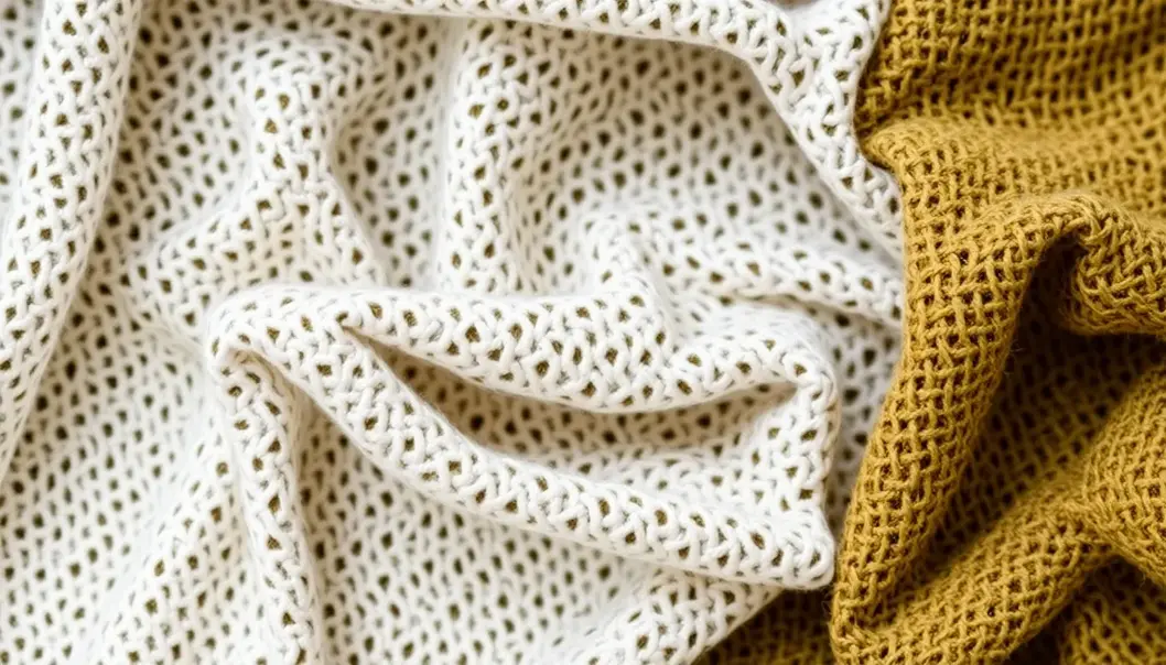 A selection of eco-friendly fabrics including organic cotton, Tencel, and hemp.