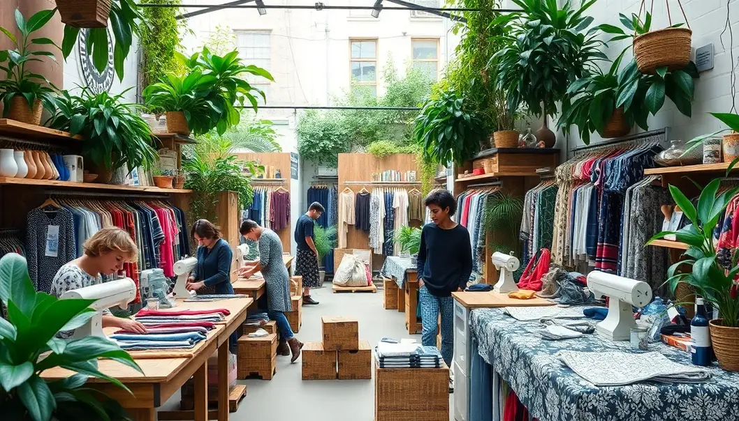 A selection of eco-friendly fabrics including organic cotton, Tencel, and hemp.