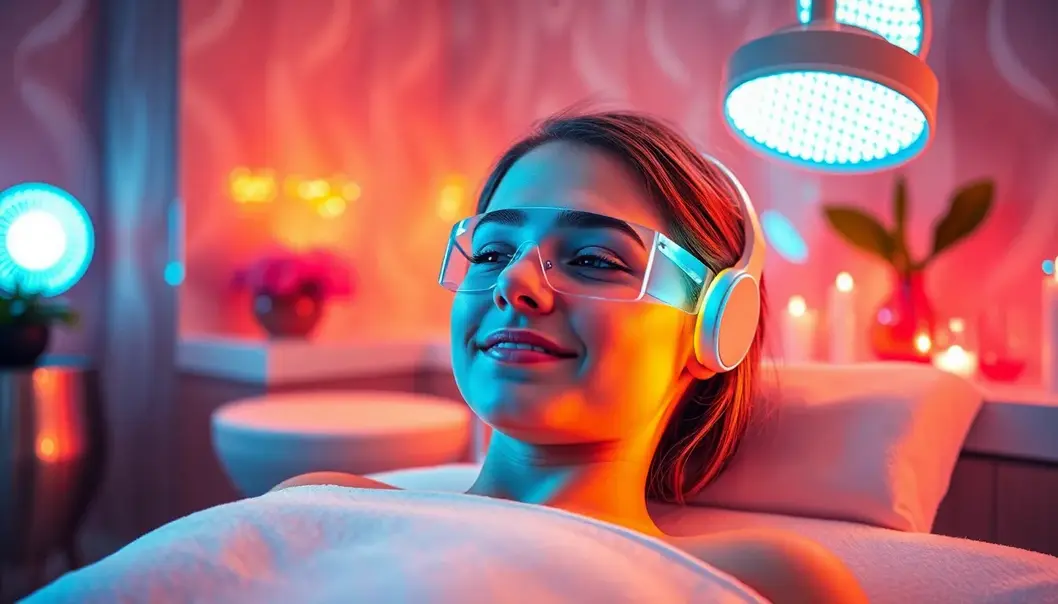 A teen indulging in a cutting-edge beauty treatment.